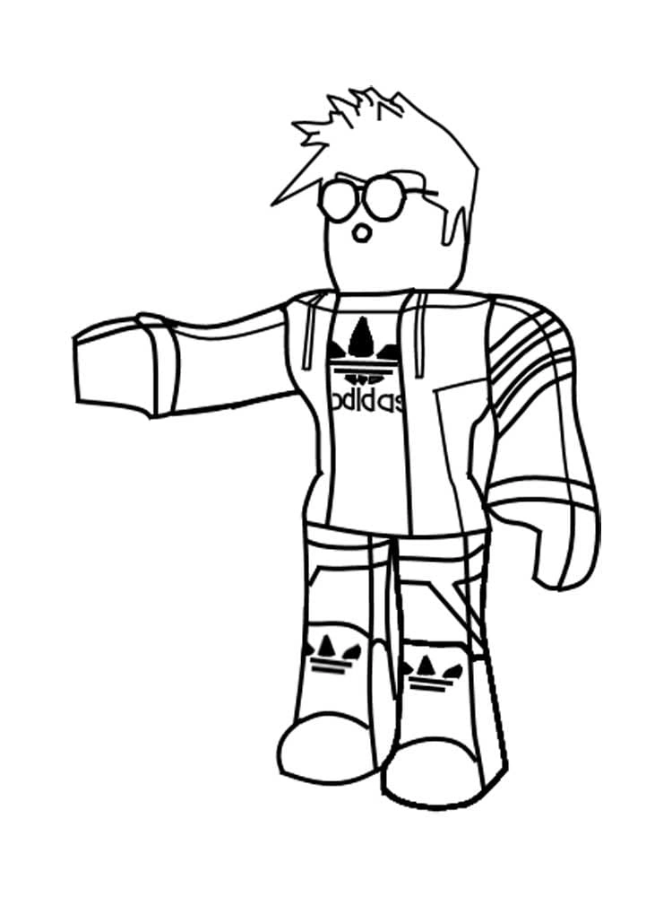 Kolorowanka Roblox w koszulce adidas